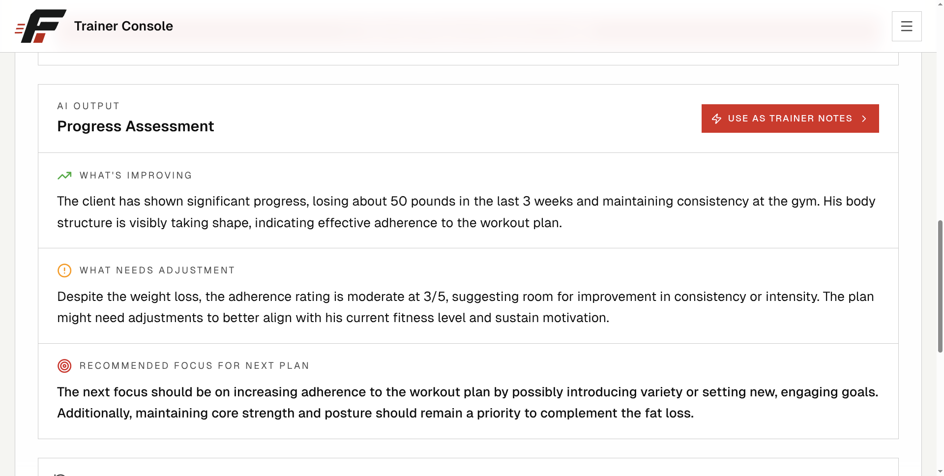 Progress assessment