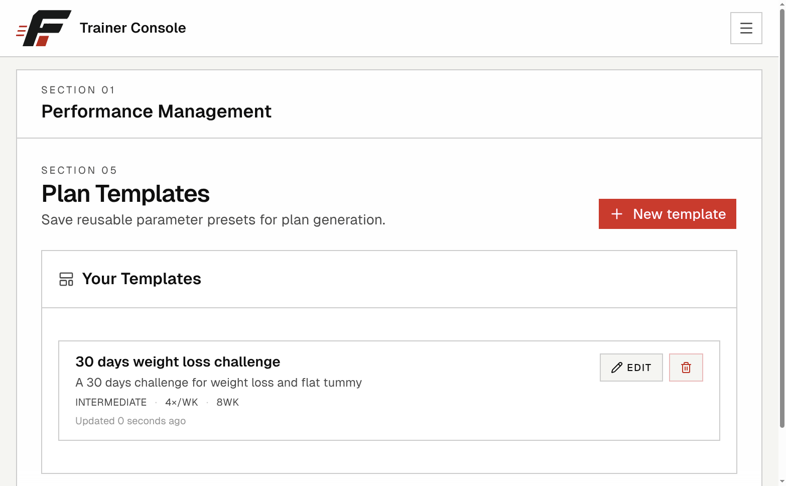 Plan templates